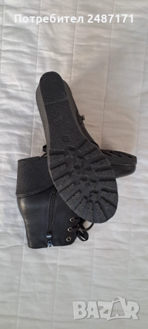 Нови елегантни и удобни черни дамски боти с цип и връзки на платформа, снимка 8 - Дамски боти - 52796000