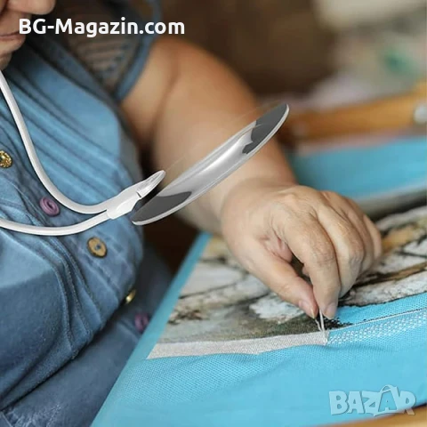 Професионална увеличителна лупа за врат за шиене на гоблени четене книга вестник бродиране бродерия, снимка 9 - Други инструменти - 50919472