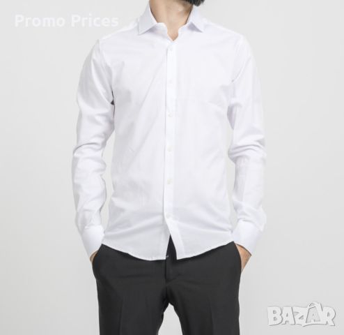 Мъжка риза Класическа Бяла, снимка 1 - Ризи - 46463736