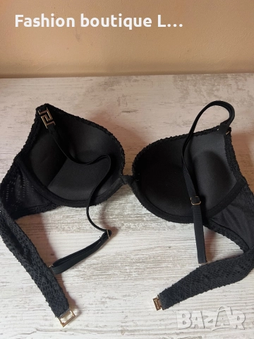 Черен бански с златни детайли М размер долницата е с висока талия и горницата е с подплънки 🖤, снимка 11 - Бански костюми - 52400888