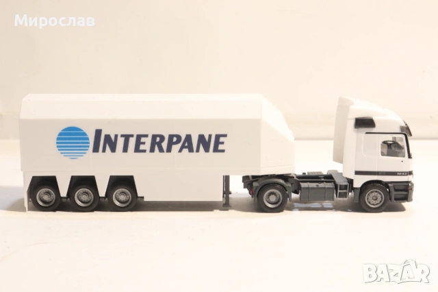HERPA H0 1/87 MERCEDES ПРЕВОЗ НА СТЪКЛО КАМИОН МОДЕЛ, снимка 6 - Колекции - 53883335