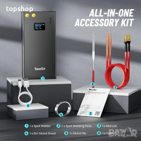 Чисто нов подобрен преносим апарат за точково заваряване на батерии с LCD екран, 80-скоростен..., снимка 7 - Друга електроника - 50665990