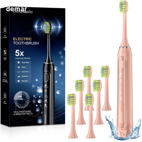Електрическа четка за зъби, 5 режима, 6 глави за четка, 2-минутен таймер
