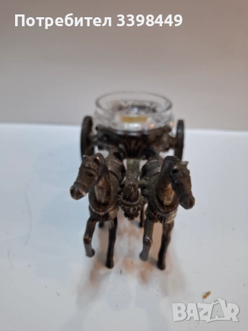  Колесница в римски стил, теглена от два коня. , снимка 4 - Антикварни и старинни предмети - 52674196