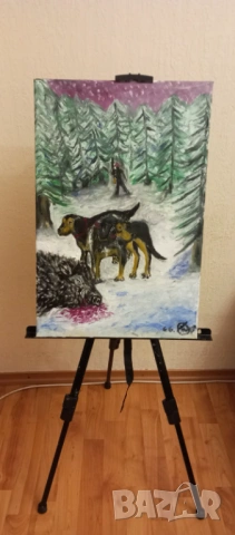 Маслена картина " Ловен успех", снимка 3 - Картини - 53078194