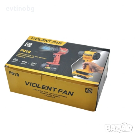 Мощен акумулаторен вентилатор Violent Fan F018 – 110,000 RPM сила за охлаждане и продухване, снимка 7 - Други стоки за дома - 53896264