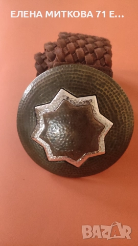 Два широки колана от естествена кожа с масивни токи, снимка 4 - Колани - 52334521