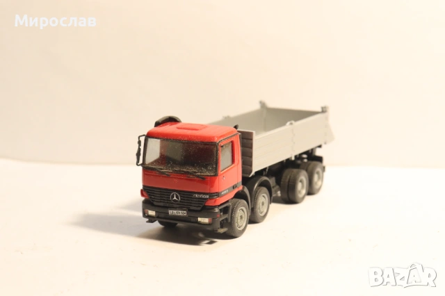 HERPA H0 1/87 MERCEDES ACTROS САМОСВАЛ ГОНДОЛА KАМИОН МОДЕЛ, снимка 2 - Колекции - 53665374