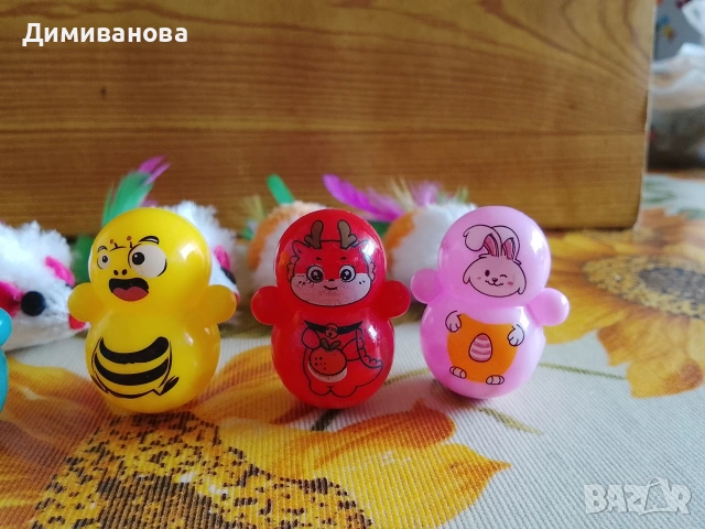 Играчки за котка 5 мишки + 5 клатушки, снимка 4 - За котки - 53535600