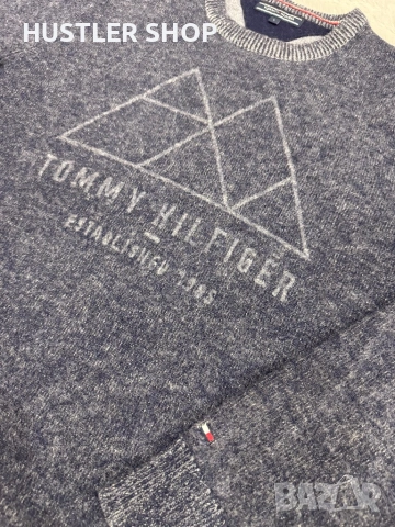Мъжки вълнен пуловер TOMMY HILFIGER. Размер L, снимка 2 - Пуловери - 53936160