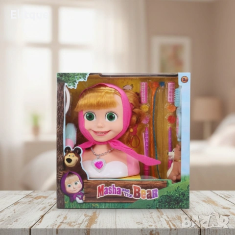 Кукла за прически „Маша и мечокът“ – Торс с дълга коса и аксесоари за оформяне, снимка 2 - Кукли - 53005360