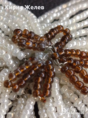 Много нежно бяло цвете изработено от стъклена мъниста подходящ аксесоар за сватба 48871, снимка 7 - Други - 51395560