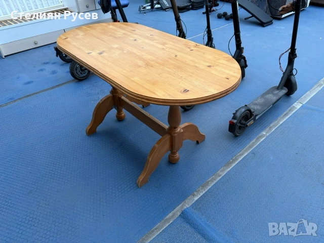 0312  ЧАМ дървена трапезна маса  68/138 см -цена 152лв или 77,72 евро d+ -НЕ СЕ разтяга  78см висока