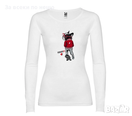 DSQUARED2 Дамска Бяла Блуза С Дълъг Ръкав - 2 Налични Модела Код LFS633, снимка 2 - Блузи с дълъг ръкав и пуловери - 51624869