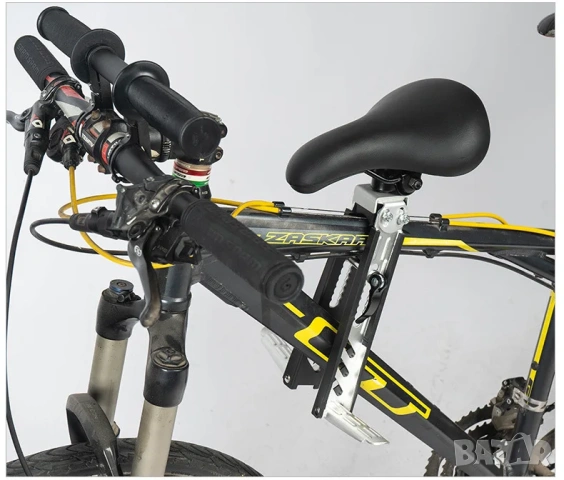 Детска седалка за велосипед с дръжки, за колело, алуминиева рамка, родител дете, предна седалка MTB, снимка 15 - Аксесоари за велосипеди - 54234557