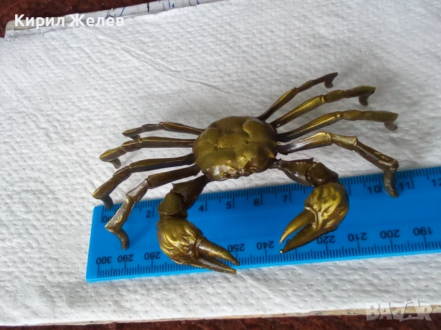 Бронзова фигурка на рак 24049, снимка 6 - Антикварни и старинни предмети - 53220857