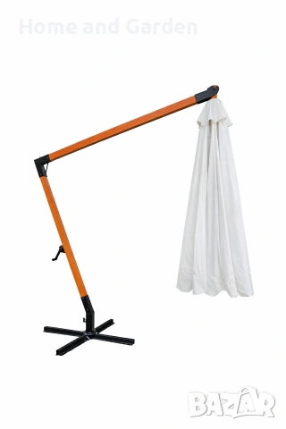 Градински чадър с метална стойка 3х3м, снимка 2 - Градински мебели, декорация  - 53922188