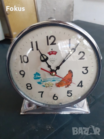 Стар китайски анимиран часовник будилник кокошка с пиленца, снимка 3 - Антикварни и старинни предмети - 53285935