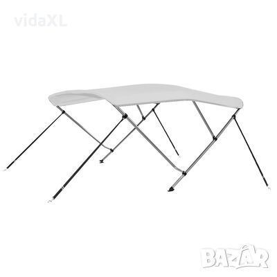 vidaXL Тента за лодка, 3 дъги, бяла, 183x196x137 см)SKU:92362, снимка 1 - Други - 45593853