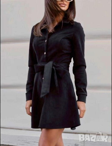 къси велурени рокли с колан , снимка 5 - Рокли - 51742239