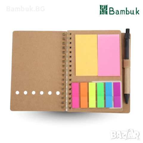 Еко бележник с химикал и мемори листчета „Пиши и помни“, снимка 2 - Ученически пособия, канцеларски материали - 52576519
