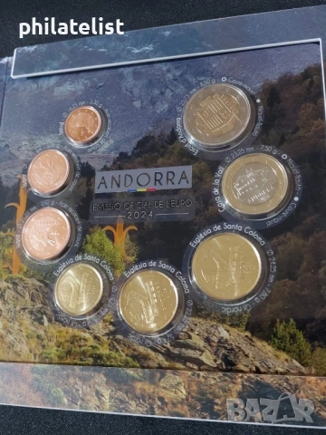 Андора 2024 - комплектен сет от 1 цент до 2 евро – банков Евро сет 8 монети, снимка 4 - Нумизматика и бонистика - 53765484