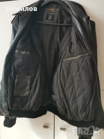 Мъжко кожено яке XL, снимка 4 - Якета - 53694457