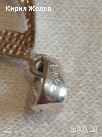 Сребърна висулка елегантен и изчистен дизайн във формата на листо майсторска изработка 40075, снимка 6 - Колиета, медальони, синджири - 52717908