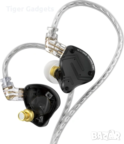 KZ ZS10 Pro X слушалки In-Ear хибридни 5 драйвера Hi-Fi черни