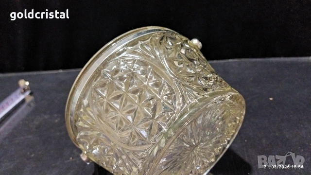 стара руска захарница с метален капак, снимка 6 - Антикварни и старинни предмети - 53932904