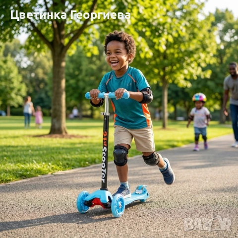 Детска тротинетка 21st Scooter със светещи колела, сгъваема