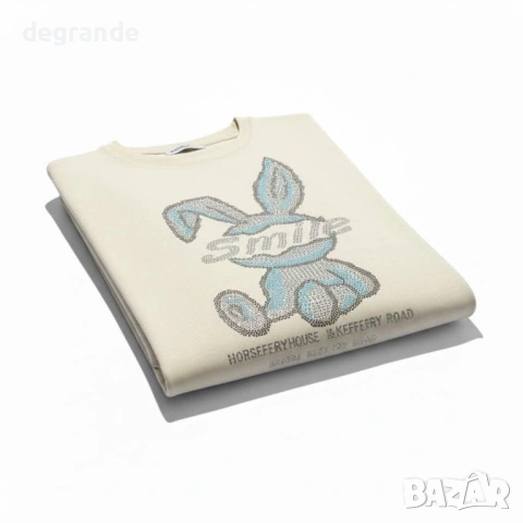 🎀Дамска Тениска със Бляскаво Зайче цялото в камъчета, снимка 3 - Тениски - 53956676