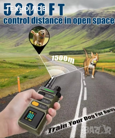 Електронен нашийник за куче професионален от висок клас с голям обхват ДО 2000 метра , снимка 5 - За кучета - 52253040