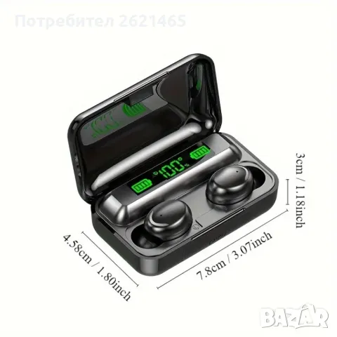 Безжични слушалки F9-5 с Powerbank 3300mAh, Водоустойчиви, Черни, снимка 6 - Слушалки и портативни колонки - 47250042