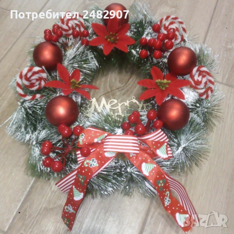 Голям коледен венец, снимка 7 - Декорация за дома - 52842923