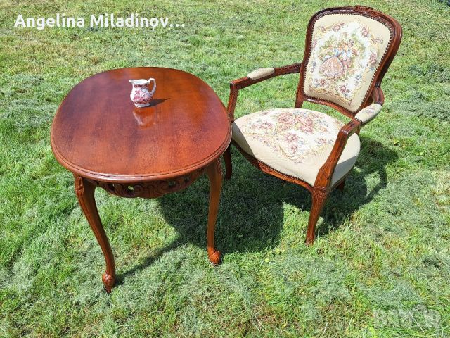 кресло Луи XV с дърворезба , снимка 10 - Дивани и мека мебел - 45932856