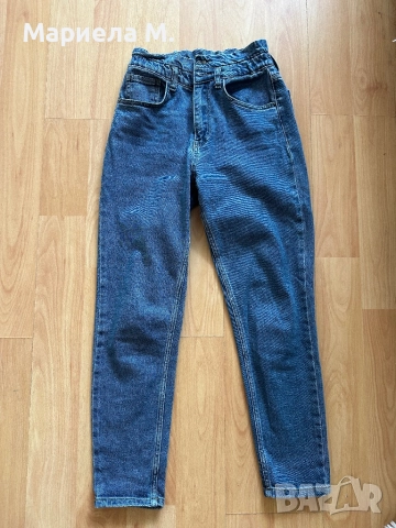 Дънки, висока талия с ластик, 32/34, като нови