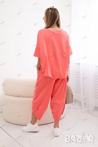 Дамски памучен комплект блуза + панталон, 3цвята , снимка 14 - Комплекти - 45657061
