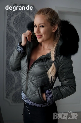 Късо Дамско Яке с пух от Лисица , снимка 4 - Якета - 53111943