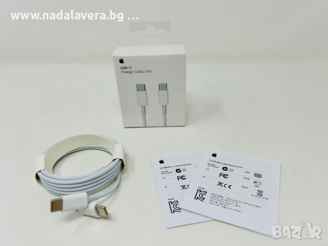  Кабел Зарядно Адаптер за Apple iPhone iPad MacBook Usb C to Usb C 100W, снимка 2 - USB кабели - 46318216