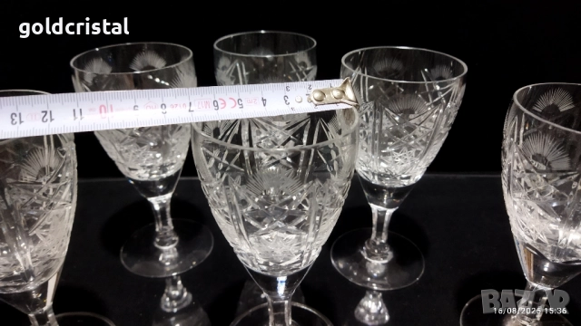 кристални чаши, снимка 4 - Антикварни и старинни предмети - 19246300