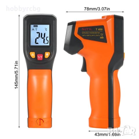 IR-T400A, Безконтактен инфрачервен термометър, обхват -50 – 400°C, снимка 5 - Други инструменти - 45187472