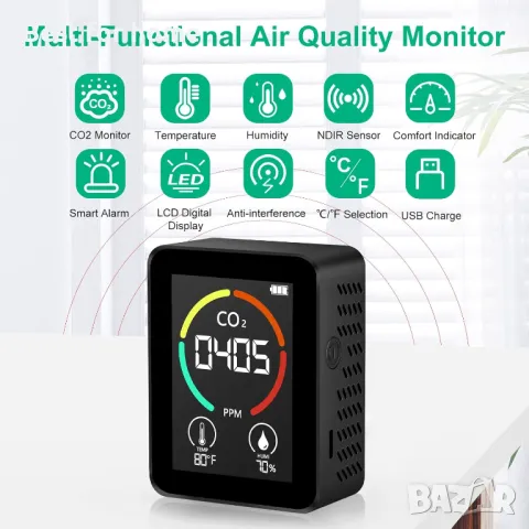 Монитор за качество на въдуха Geokku H8, снимка 2 - Други - 49877609