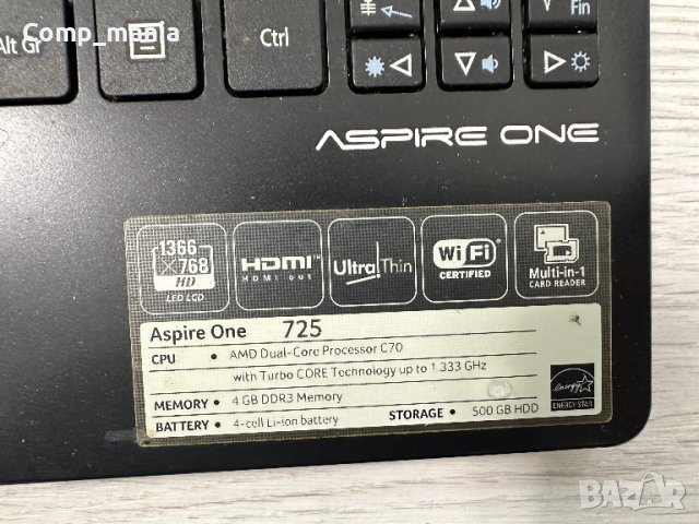 Лаптоп ACER ASPiRE One 725 цял за части, снимка 4 - Части за лаптопи - 44960281