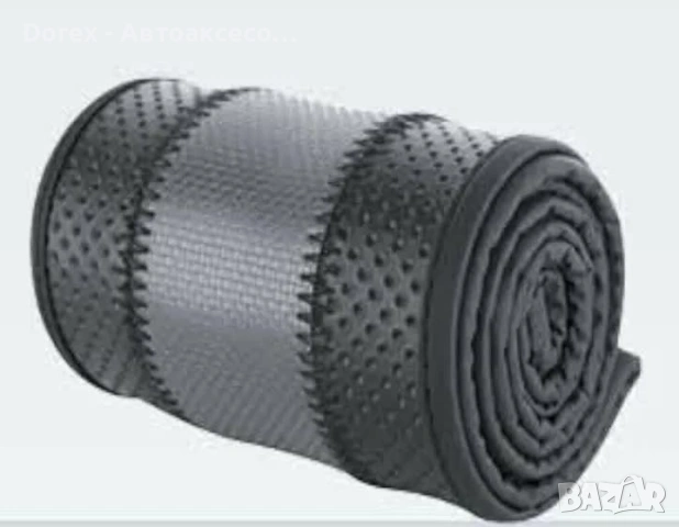 Универсален калъф за волан 37–38 см еко кожа черно-сив, снимка 5 - Аксесоари и консумативи - 53602932