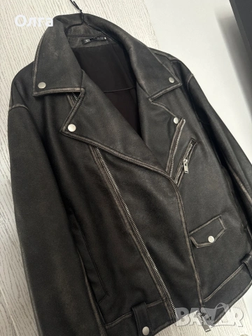 Кожено яке от Zara в лимитирана серия, снимка 2 - Якета - 53695054
