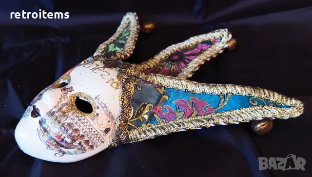 Оригинална ръчно изработена и декорирана порцеланова Венецианска маска, снимка 4 - Декорация за дома - 49621661