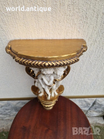 Уникална стара антикварна конзола за стена , снимка 9 - Други ценни предмети - 53063577