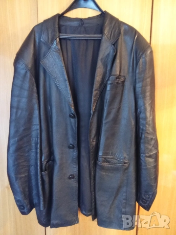 Мъжко кожено сако черно
