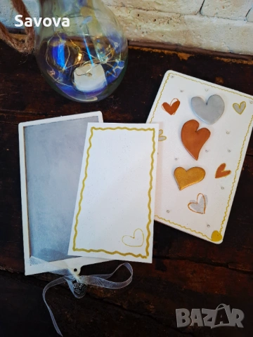 Дървена картичка за пари "Сърца", снимка 5 - Ръчно изработени сувенири - 53078993